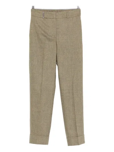 Peserico Cuffed Cropped Trousers In Black