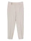Peserico Tailored Straight-leg Trousers With Textured Finish In Neutral