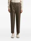 Peserico Cuffed-hem Trousers In Brown