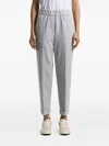 Peserico Cuffed-hem Trousers In Gray