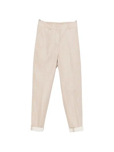 Peserico Cuffed-hem Trousers In Neutral