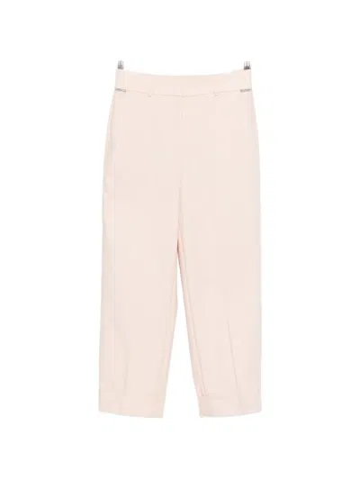 Peserico Cuffed-hem Trousers In Pink