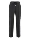 Peserico Cuffed Linen Trousers In Black