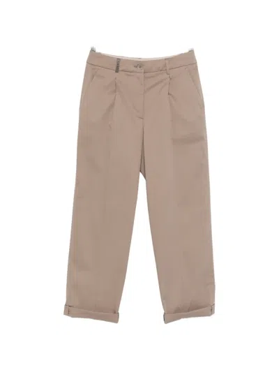 Peserico Casual Pants With Belt Loops In Neutral