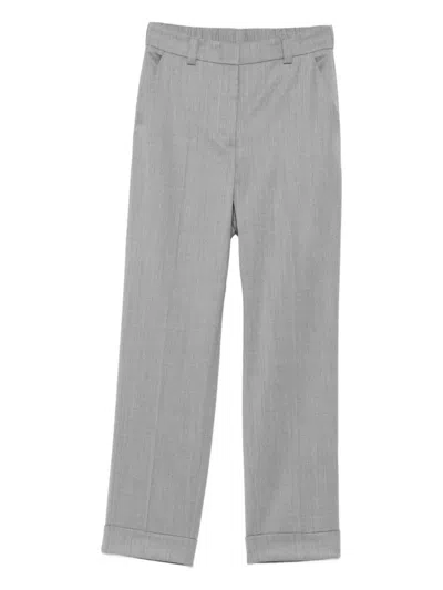 Peserico Cuffed Straight Trousers In Gray