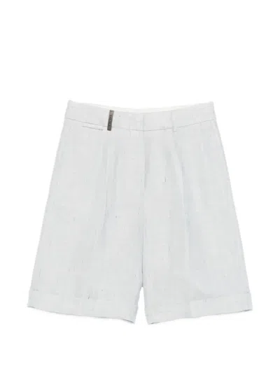 Peserico Cuffed Tailored Shorts In Blue