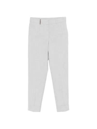 Peserico Cuffed Tailored Trousers In Gray