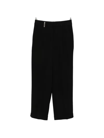 Peserico Pleated Trousers With Pocket Detail In Black