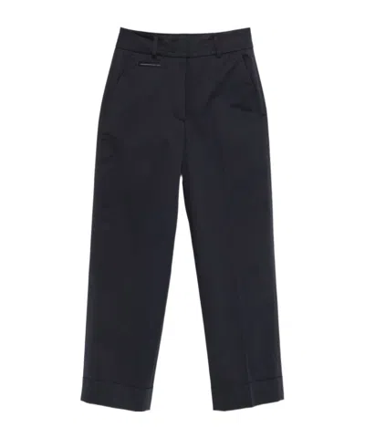 Peserico Cuffed Trousers In Black