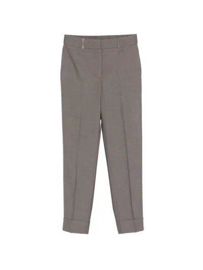 Peserico Cuffed Trousers In Brown
