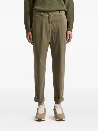 Peserico Cuffed Trousers In Green
