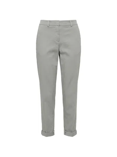 Peserico Cuffed Trousers In Gray