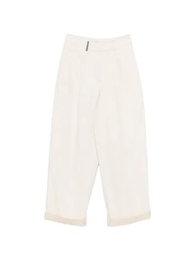 Peserico Cuffed Trousers In Neutral