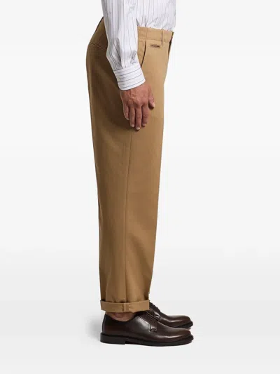 Peserico Cuffed Trousers In Brown