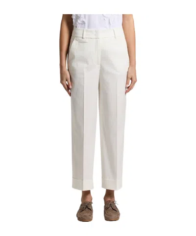 Peserico Cuffed Trousers In White