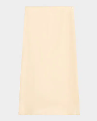 Peserico Cupro Organdy Side-split Midi Skirt In Neutral