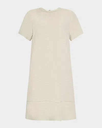Peserico Cutout Linen Shift Dress In Eucalyptus