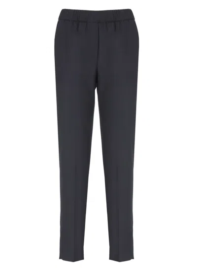 PESERICO PESERICO DARK BLUE MERINO WOOL PANTS