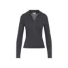Peserico Fitted Long-sleeve Knit Top With Ribbed Texture And Deep V-neck In Black