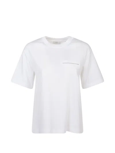 Peserico Decorated Crew Neck T-shirt In White
