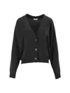Peserico Button-front Long-sleeve Knit Top In Gray