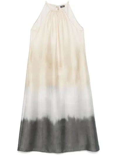 Peserico Degradé-print Twill Maxi Dress In Neutrals