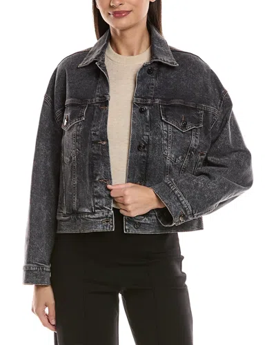 Peserico Faded Denim Jacket In Gray