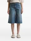 Peserico Denim Knee-length Shorts In Blue