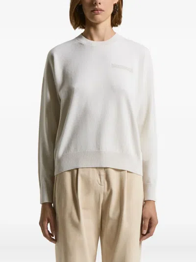 Peserico Detailing Long-sleeves Sweater In White
