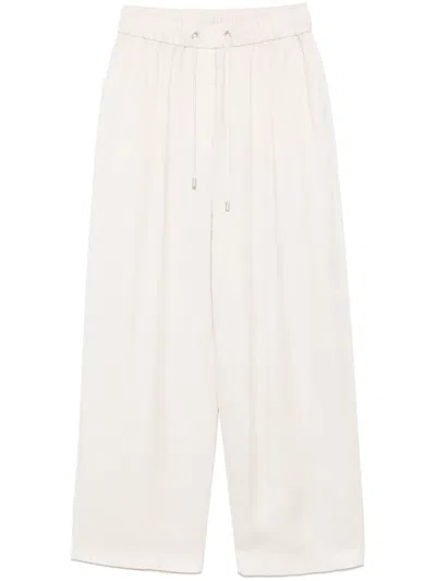 Peserico Diagonal-pockets Trousers In Nude
