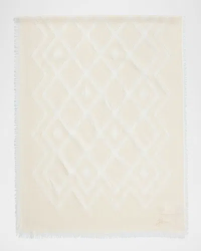 Peserico Diamond Fil Coupe Fringe-trim Stole In Neutral