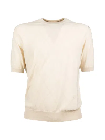 Peserico Diamond Knit T-shirt In Neutral