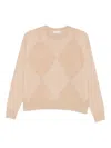 Peserico Diamond-pattern Sweater In Neutral