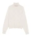 Peserico Diamond-pattern Turtleneck Sweater In White