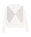Peserico Diamond-pattern Wool Jumper In White