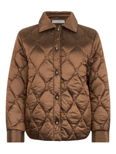 Peserico Diamond-quilted Padded Jacket In Brown