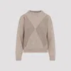 Peserico Argyle Knit Sweater With Sparkling Embellishments In Gray