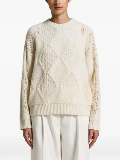 Peserico Diamond-knit Sequin-embellished Sweater In Green