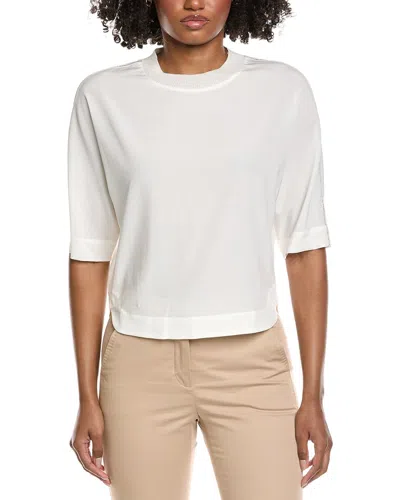 Peserico Dolman Sleeve Silk-blend Blouse In White