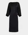 Peserico Dolman-sleeve Viscose Midi Dress In Black