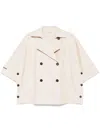 Peserico Double-breasted Trench In Beige In White