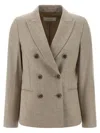 Peserico Double-breasted Blazer Blazers Beige In Neutral