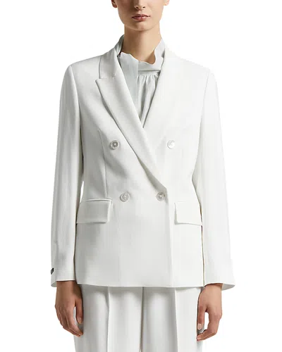 Peserico Double Breasted Blazer In Cloud White