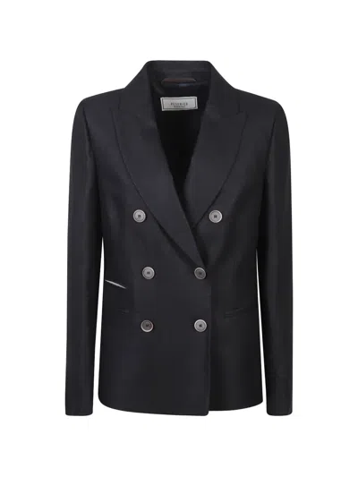 Peserico Woman Jacket Double Breasted Jacket In Black