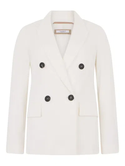 Peserico Double-breasted Blazer In Neutral