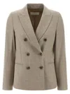 Peserico Double-breasted Blazer Blazers Beige In Neutral