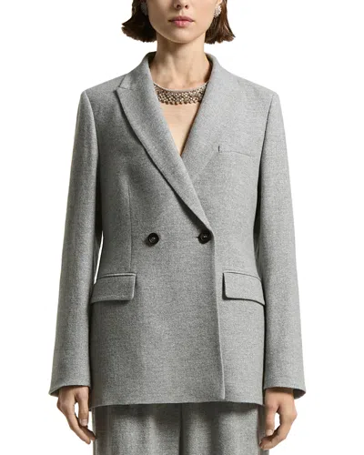 Peserico Double Breasted Blazer In Gray
