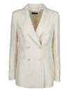 Peserico Double-breasted Blazer In Transparent
