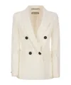 Peserico Double-breasted Blazer In White