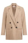 Peserico Double-breasted Button Blazer In Multi